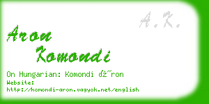 aron komondi business card